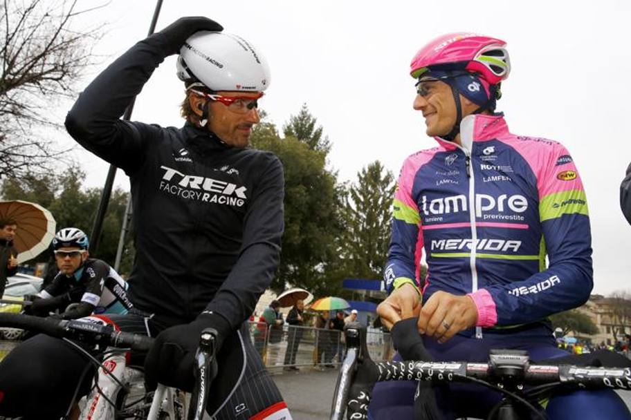 Fabian Cancellara e Filippo Pozzato. Bettini